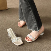 LBSFY  -  PVC Crystal Women Sandals High Heels Slippers Pumps 2024 Summer New Trend Luxury Dress Party Fashion Walking Slingback Slides